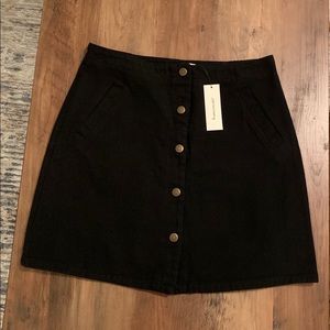 Snap Front Mini Skirt